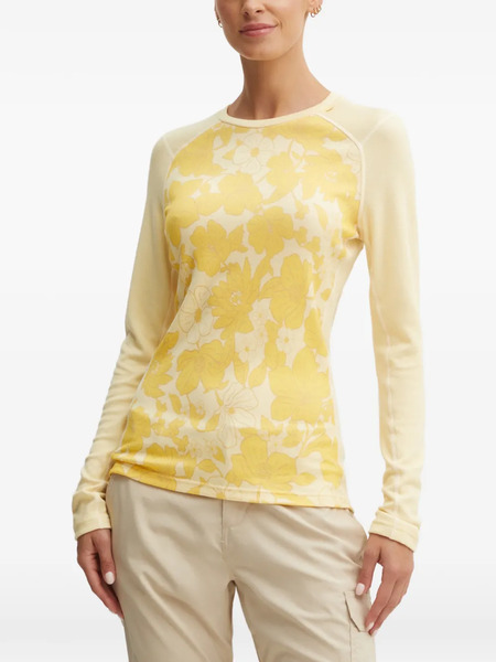  Helly Hansen Floral Crew-neck Base-layer Top - Yellow 