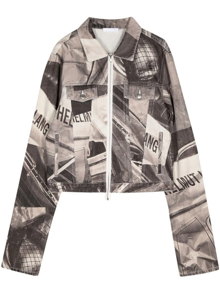  Helmut Lang Car-print Denim Shirt Jacket - White 