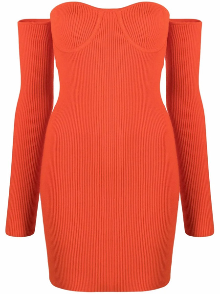  Helmut Lang Contour Sweetheart-neck Mini Dress - Red 