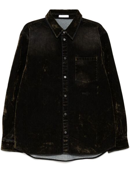  Helmut Lang Curved Classic Flocked Shirt - Green 