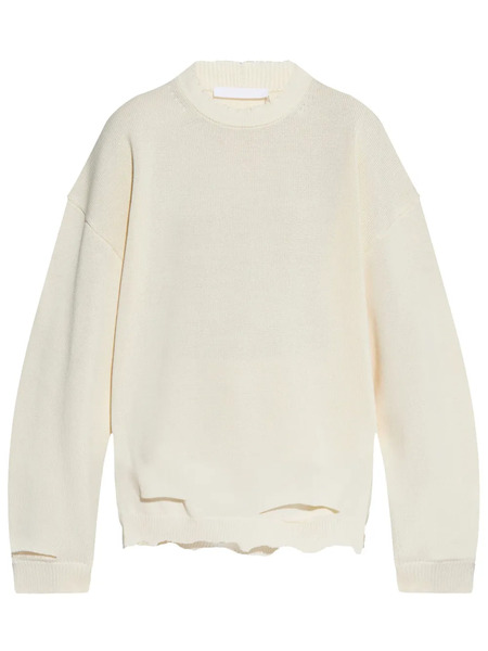  Helmut Lang Distressed Sweater - White 
