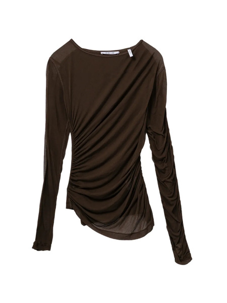  Helmut Lang Draped Top - Brown 