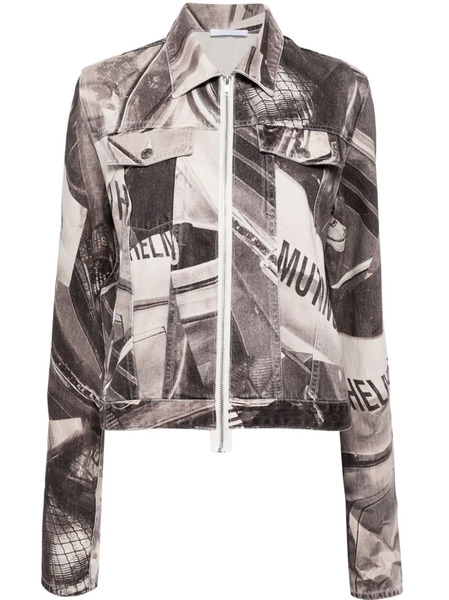  Helmut Lang Graphic-print Zip-up Jacket - Black 