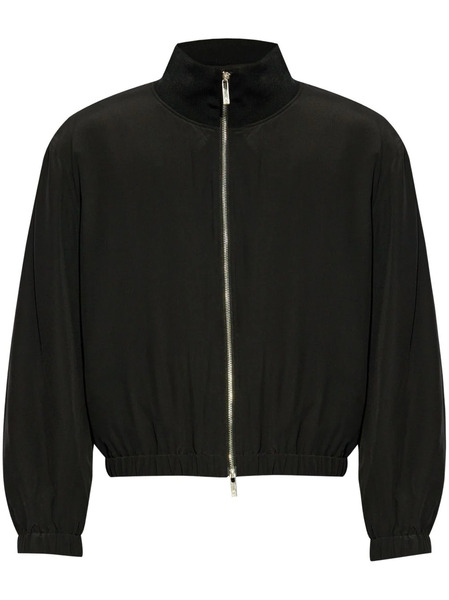  Helmut Lang Layered Silk Bomber Jacket - Black 