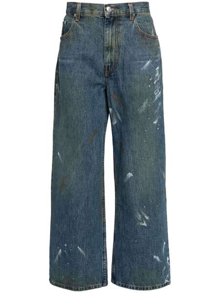  Helmut Lang Painted Wide Leg Jeans - Blue 