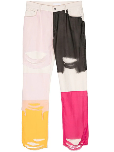  Helmut Lang Panelled Low-rise Straight-leg Jeans - Neutrals 