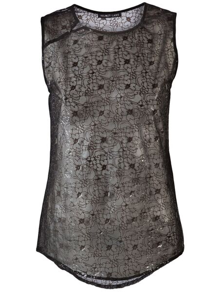 Helmut Lang Pre-owned Floral Tank - Black 