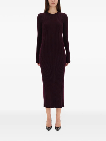  Helmut Lang Ribbed Midi Dress - Red 