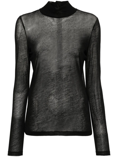  Helmut Lang Sheer Turtleneck Long-sleeve T-shirt - Black 
