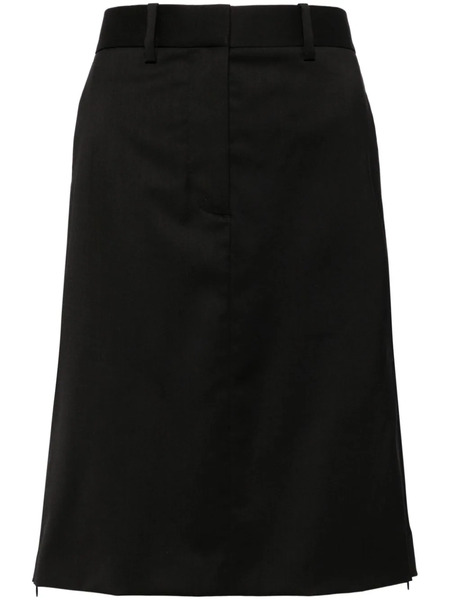  Helmut Lang Straight Wool Skirt - Black 