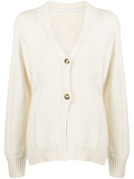  Helmut Lang V-neck Tailored Cardigan - White 