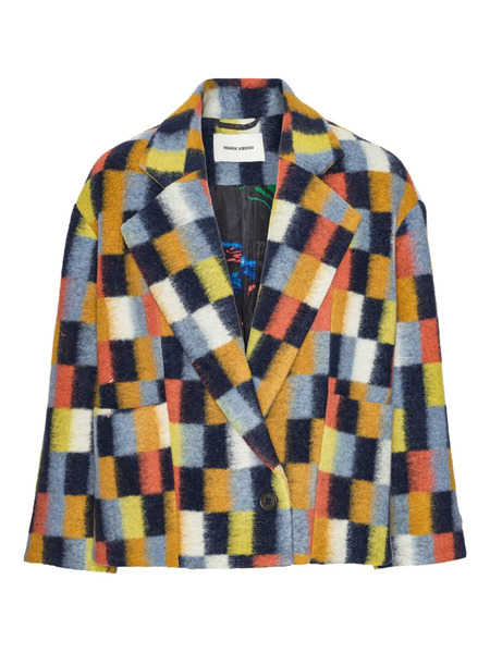  Henrik Vibskov Brushed Square-pattern Jacket - Blue 