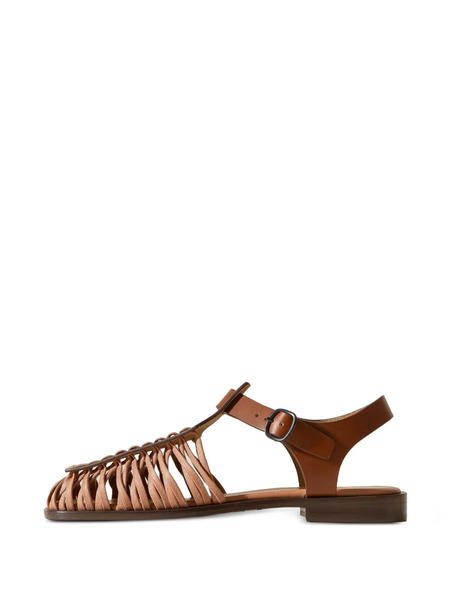  Hereu Alaro Square-toe Caged Sandals - Brown 