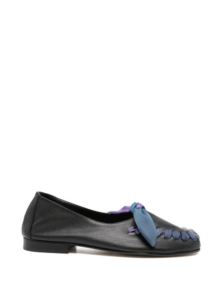  Hereu Bow-detail Loafers - Black 