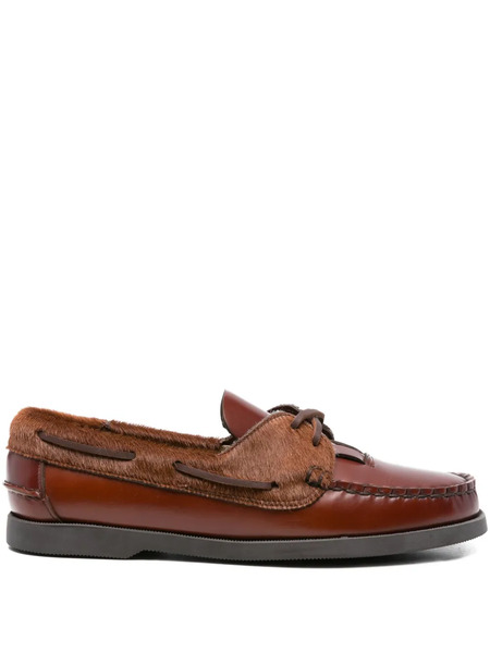  Hereu Leather Boat Shoes - Brown 