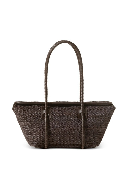  Hereu Leather-framed Raffia Shoulder Bag - Brown 