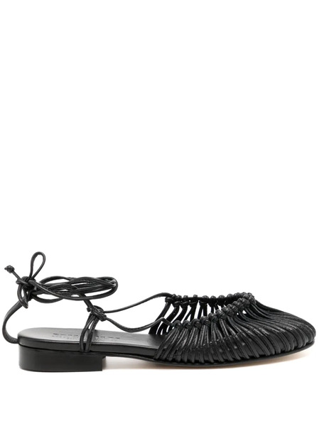  Hereu Mantera Knotted Leather Sandals - Black 