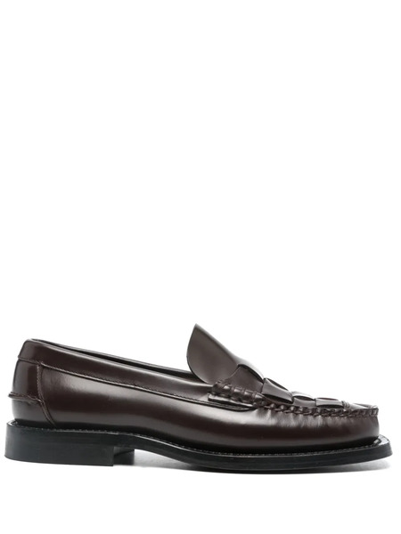  Hereu Nombela Woven Leather Loafers - Brown 