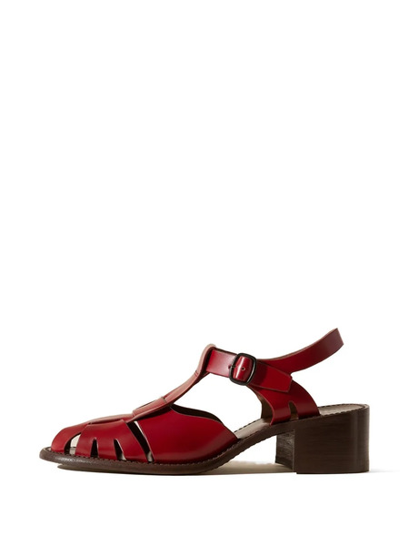  Hereu Pesca Cut-out Heeled Fisherman Sandals - Red 