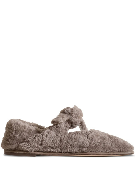  Hereu Shearling Ballet Flats - Grey 