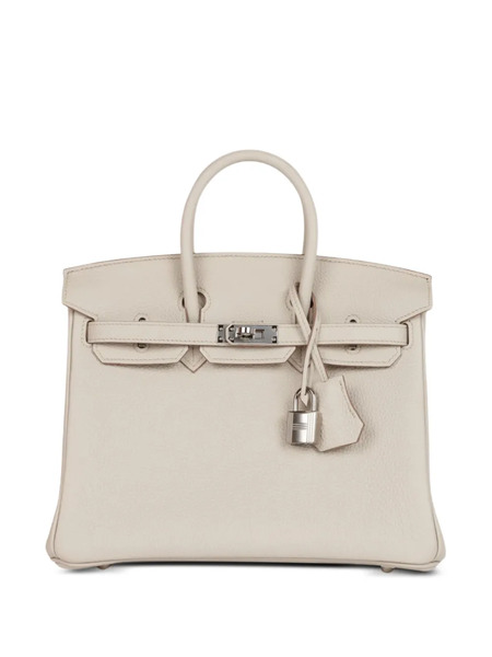  Hermès Pre-owned 2024 Birkin 25 Togo Palladium-hardware Handbag - Neutrals 