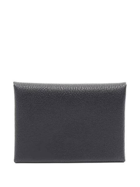  Hermès Pre-owned 2025 Calvi Duo Textured Coin Purse - Black 