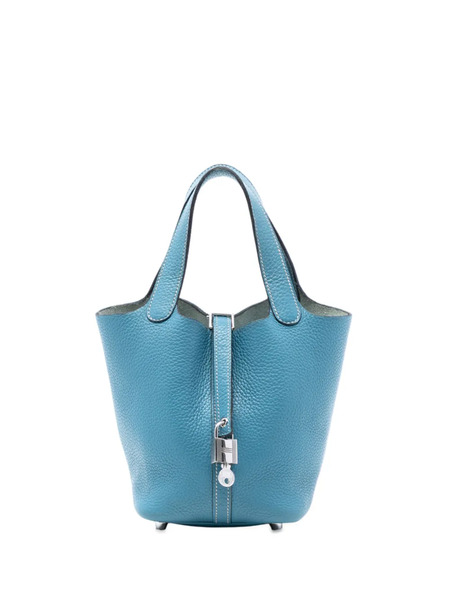  Hermès Pre-owned 2014 Clemence Picotin Lock 18 Handbag - Blue 