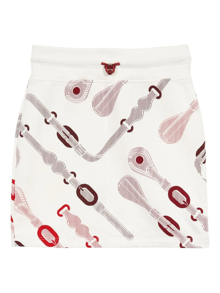  Hermès Pre-owned 2023 Coaching Remix Chain Pattern Mini Skirt - White 