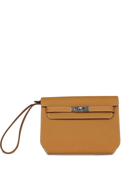  Hermès Pre-owned Kelly Depeches 25 Leather Clutch Bag - Brown 