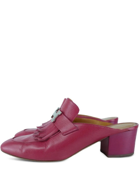  Hermès Pre-owned 55mm Rivoli Fringe Mules - Pink 