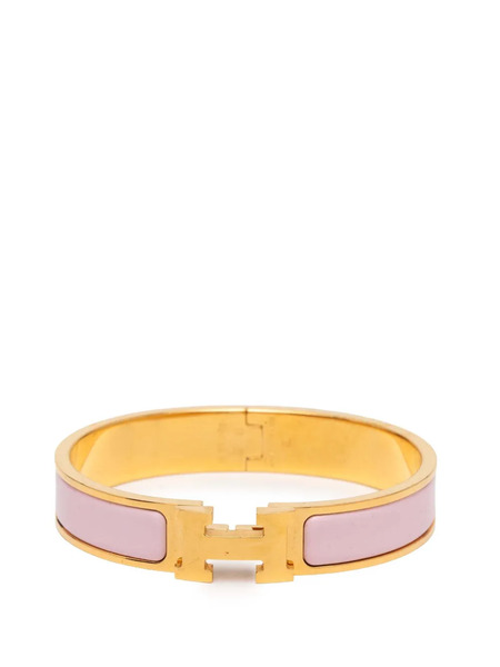  Hermès Pre-owned 2000-2010 Narrow Enamel Clic H Bracelet Pm Costume Bracelet - Gold 