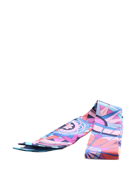  Hermès Pre-owned 2020-2025 Rose De Compas Silk Twilly Scarf Scarves - Blue 