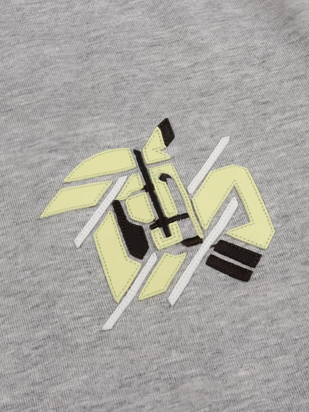  Hermès Pre-owned 2020s Leather-patch Crew-neck T-shirt - Grey 