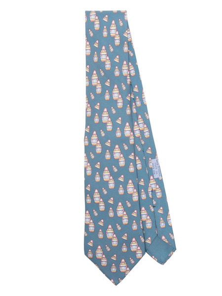  Hermès Pre-owned 2000s Printed Tie - Blue 