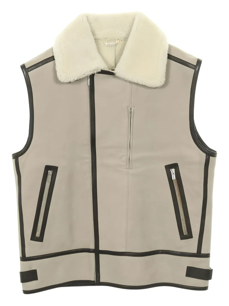  Hermès Pre-owned Zip-up Shearling-trimmed Gilet - Neutrals 