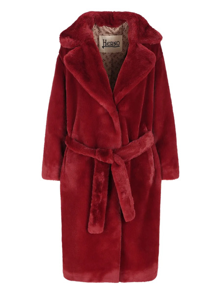  Herno Belted Coat - Red 