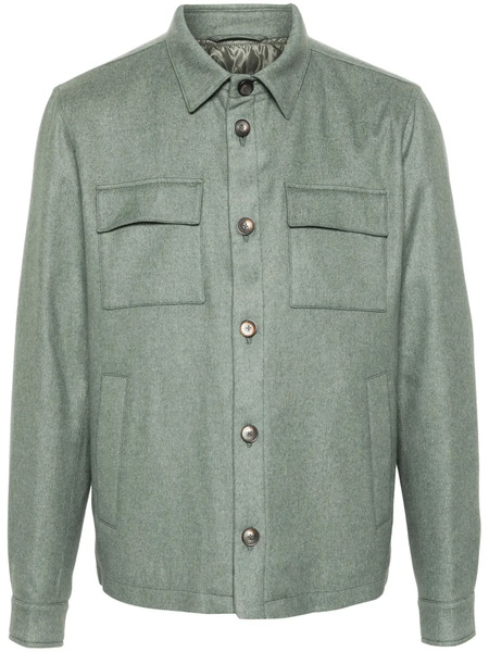  Herno Button-up Brushed Shirt Jacket - Green 