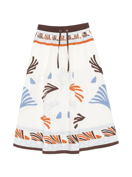  Herno Drawstring Patterned Midi Skirt - White 