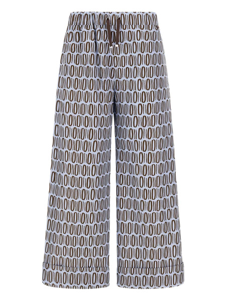  Herno Drawstring Patterned Trousers - Blue 