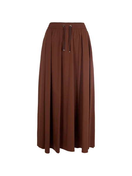  Herno Drawstring-waistband Midi Skirt - Brown 