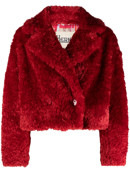  Herno Faux-fur Cropped Jacket - Red 