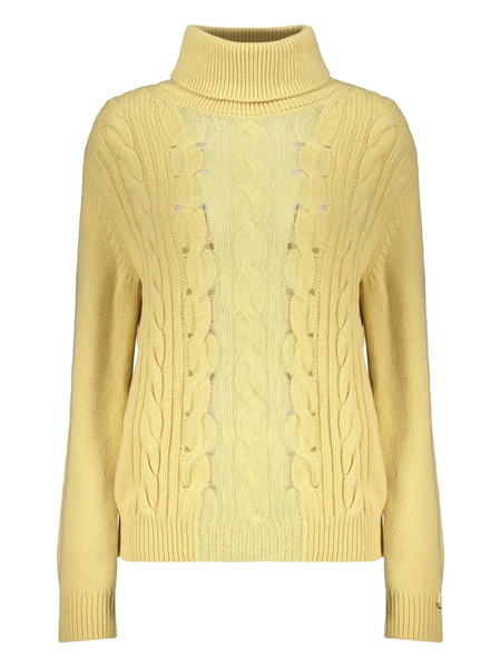  Herno High-neck Cable-knit Sweater - Yellow 