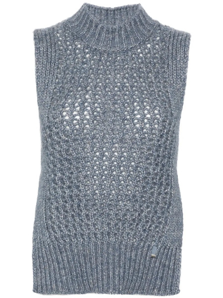  Herno High-neck Lurex Vest - Blue 