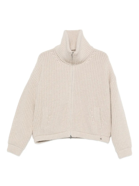  Herno High-neck Zip-up Cardigan - Neutrals 