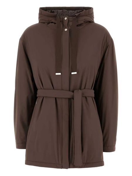  Herno Hooded Belted Jacket - Brown 