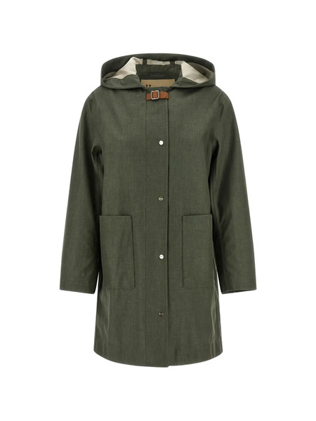  Herno Hooded Buckle Strap Raincoat - Green 