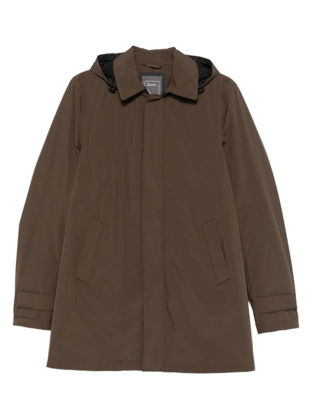  Herno Hooded Concealed-zip Coat - Brown 