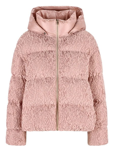  Herno Kids Lace-effect Hooded Puffer Jacket - Pink 