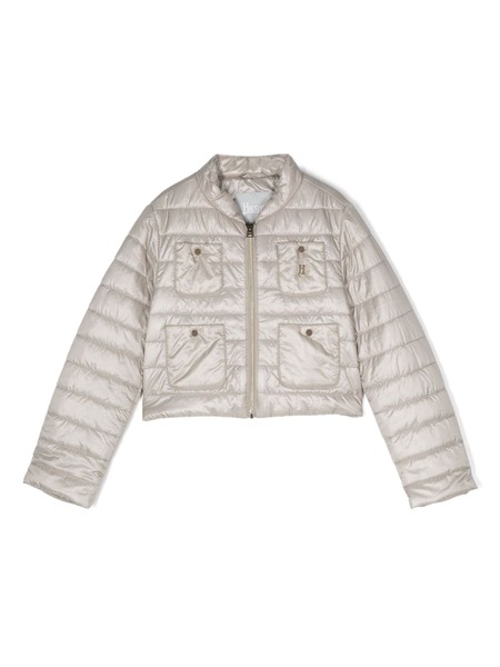 Herno Kids Logo-plaque Padded Jacket - Grey 
