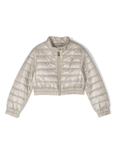  Herno Kids Metallic Cropped Padded Jacket - Neutrals 